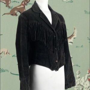 Black suede leather jacket